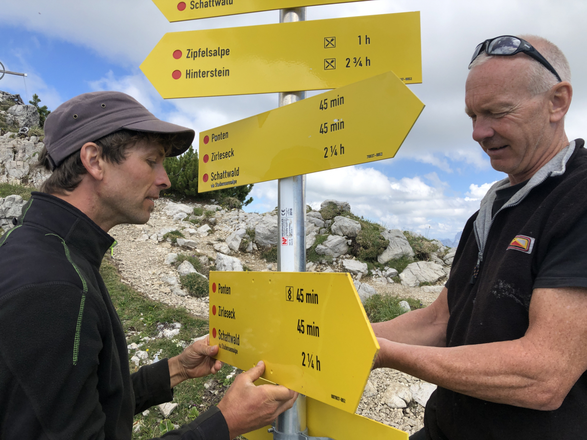 Grenzgänger-Baustelle wandert zum Bschießer und Ponten - Grenzgänger